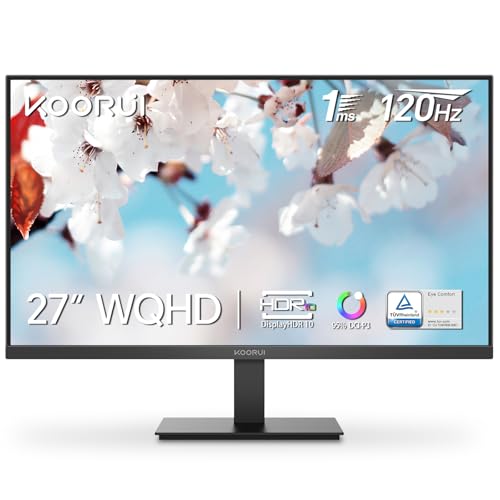 Amazon.co.jp: KOORUI モニター 27インチ IPS 非光沢 WQHD 120hz 1ms